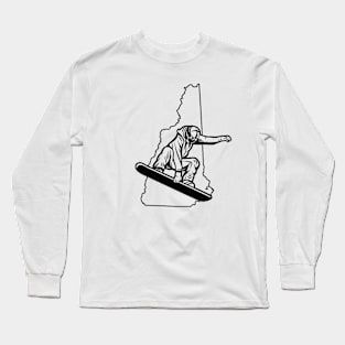 NH Snowboarder blk line Long Sleeve T-Shirt